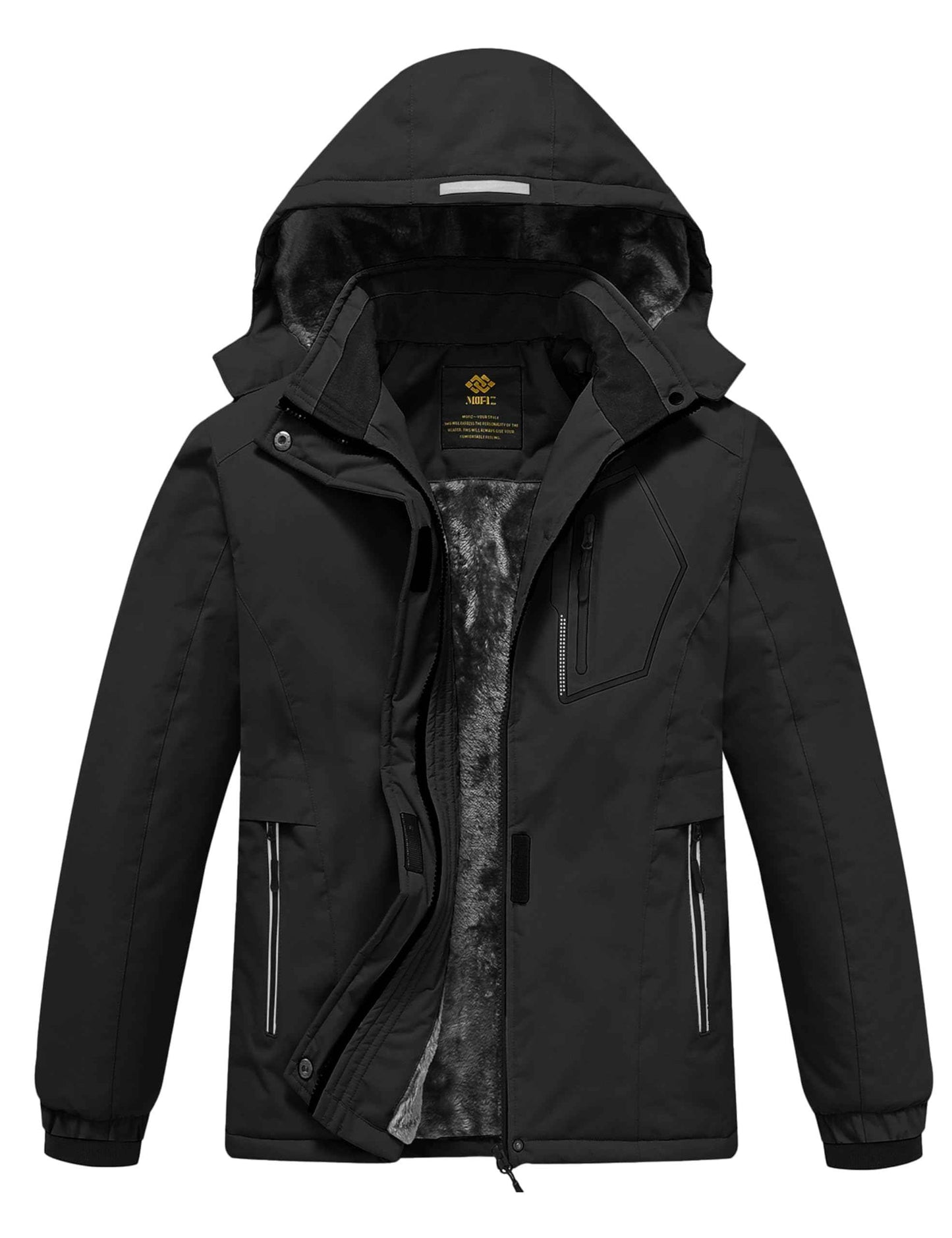 MoFiz Girls' Winter Jacket, Ski Jacket, Children's Softshell Jacket, Fleece Lining, Windproof, Outdoor Jacket with Hood