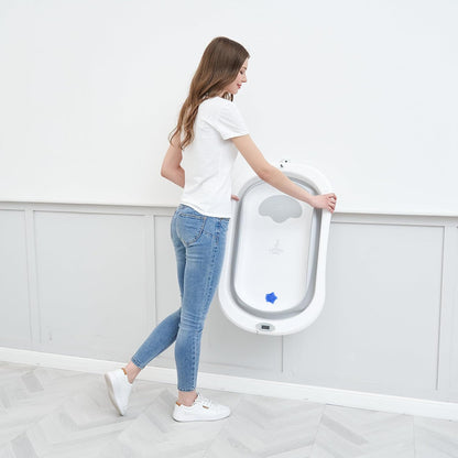 Faltbar Baby Badewanne Mit Rutschfestem Badewannensitz - Babywanne Xxl Mit Badethermometer - Von Der Geburt Bis 3 Jahre - Baby Bathtub - Babygeschenk - Geburtsgeschenke Für Mädchen & Jungen