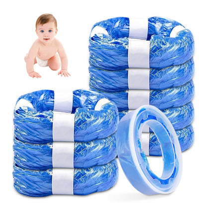 Pack of 9 Nappy Bin Refill Cassettes, NATNAV 4.5 m Refill Film, Nappy Bin Compatible with Litter Locker, Angelcare, Sprout (8 Bags & 1 Refill Cassette)