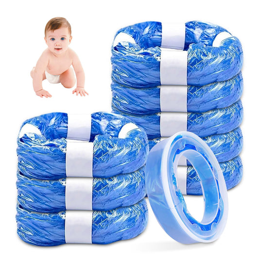 Pack of 9 Nappy Bin Refill Cassettes, NATNAV 4.5 m Refill Film, Nappy Bin Compatible with Litter Locker, Angelcare, Sprout (8 Bags & 1 Refill Cassette)