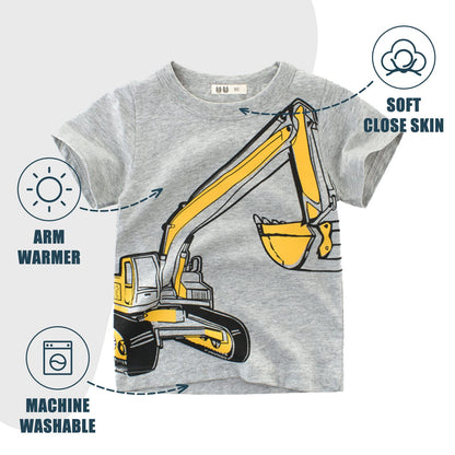 Unisex Baby T-Shirt Baumwolle Süß Karikatur Tier Muster Tops für 1-7 Jahre Alt