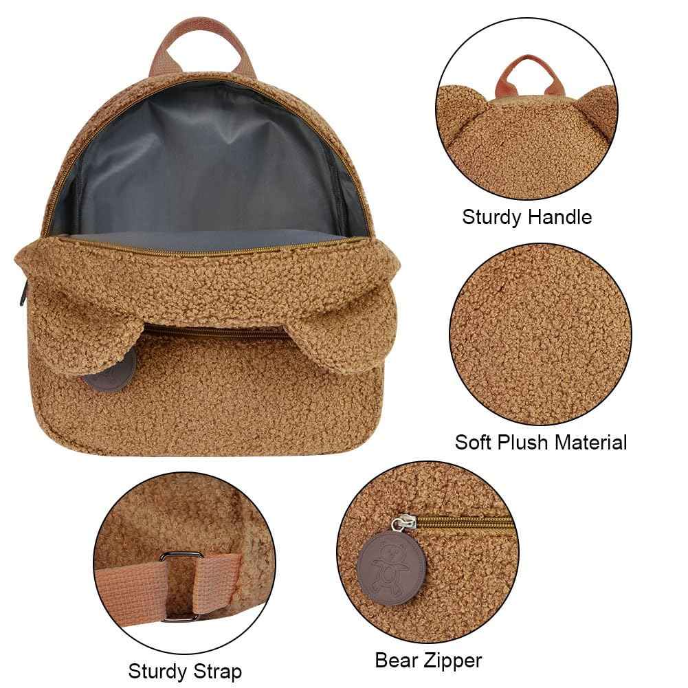 Aomig Plüsch Rucksack Kindergartenrucksack Kleinkindrucksack Kindergarten Schultasche für Jungen Mädchen Kinder Tierischer Kinderrucksack Tier Cartoon Mini Tasche Kinder Rucksack für Baby 2-6 Jahre