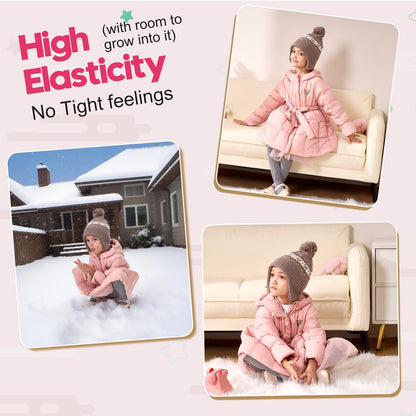 Winter Hat Girls Kids Beanie Earflap Pompom Baby Knitted Hat Girls 