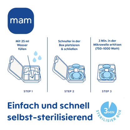 MAM Original Schnuller im 2er-Set, zahnfreundlicher Baby Schnuller aus nachhaltigen & bio-erneuerbaren Materialien, Sauger aus MAM SkinSoft Silikon, mit Schnullerbox, 6-16 Monate, rosa/lila