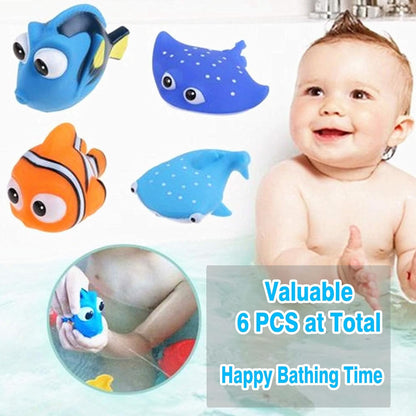 Kleinkind-Badespielzeug für Jungen und Mädchen, Baby-Wasserbadezeit, niedliche Fischspielzeuge, fröhliche Unterwassergeschichte, Wasserspritzer, Spray, Badewanne, Babyspiel, Kinder, Wasserspi