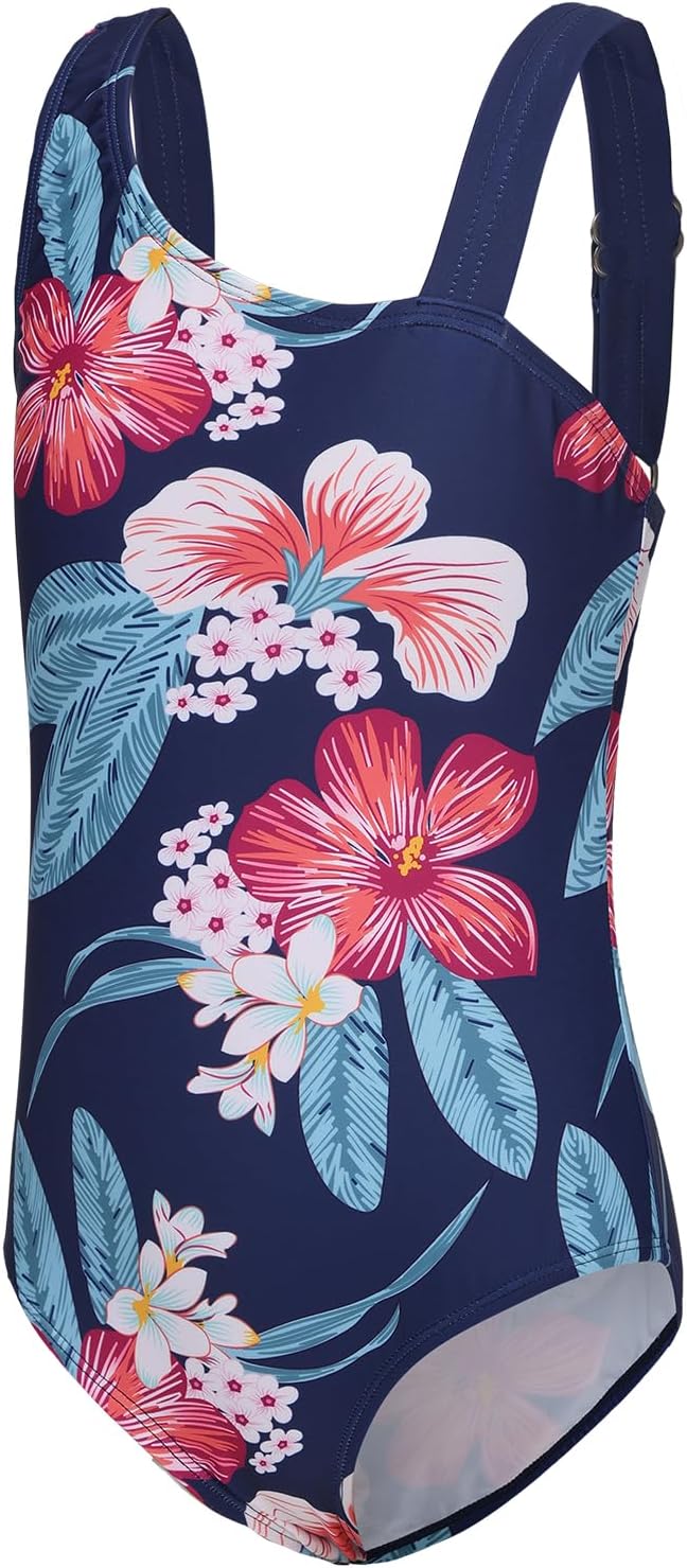 Swimsuit Girls Children One-Piece Swimwear Girls Teenagers Hawaii Elastic Wide Straps Swimsuit 110-164 / 6-16 Years