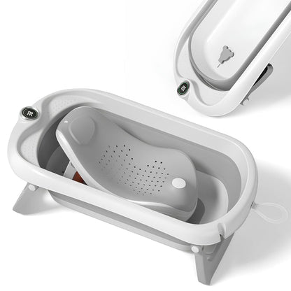 Faltbar Baby Badewanne Mit Rutschfestem Badewannensitz - Babywanne Xxl Mit Badethermometer - Von Der Geburt Bis 3 Jahre - Baby Bathtub - Babygeschenk - Geburtsgeschenke Für Mädchen & Jungen