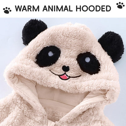 JiAmy Baby Fleece Jacket Hoodie Set Zip Toddler Baby Clothing Winter Coat with Ears Hood Plush Fluffy Infant Boys Girls Tops and Trousers Outfit 2 Pieces 12 Months - 4 Years 