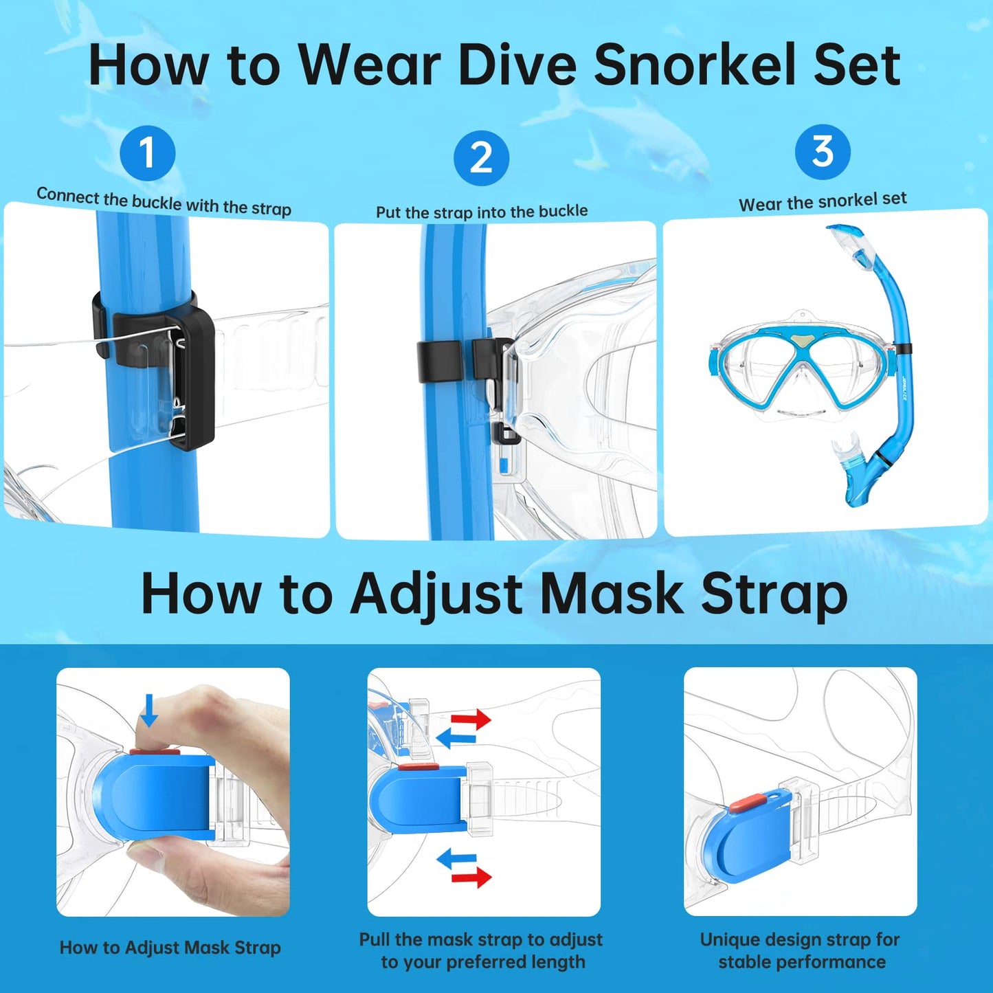 JEMULICE Taucherbrille Kinder, Schwimmbrille Kinder Schnorchelmaske für Jungen Mädchen, Tauchmaske mit Nasenabdeckung 180°Panorama HD Anti Nebel Anti-Leck Schwimmmaske für Kinder 4-16 Jahre