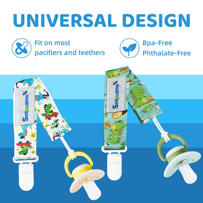 Smlpuame Baby Schnullerkette Mädchen Junge,6 Stück BPA-Frei Schnullerband Stoff Mädchen Junge,Schnuller Kette Nuckelkette Passen Die Meisten Schnuller und Beißspielzeug,Dummy Clips für Baby (Tier)