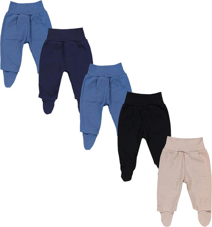 TupTam Baby Unisex Pants with Foot Colourful 5-Pack 