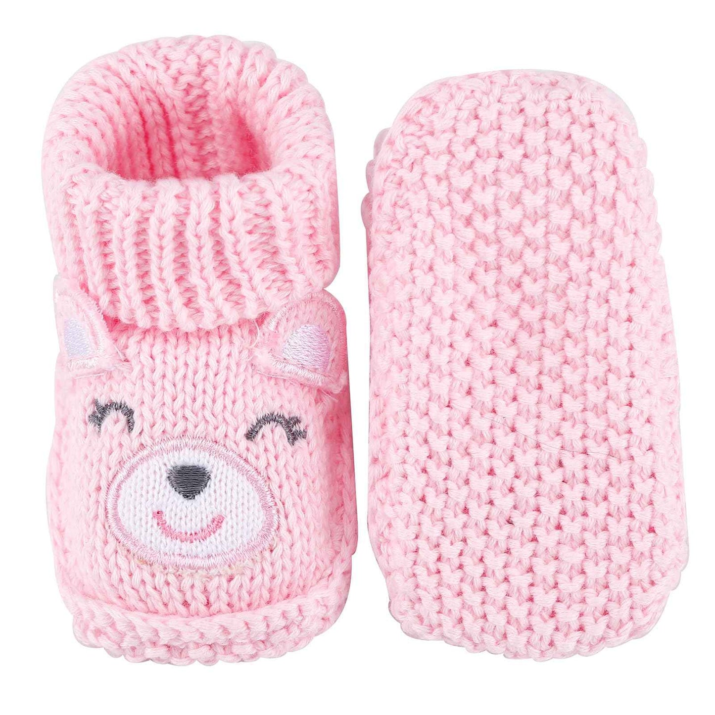 LACOFIA 2 Pairs Newborn Knitted Baby Shoes Soft Baby Boys Girls Ankle Boots 0-3 Months