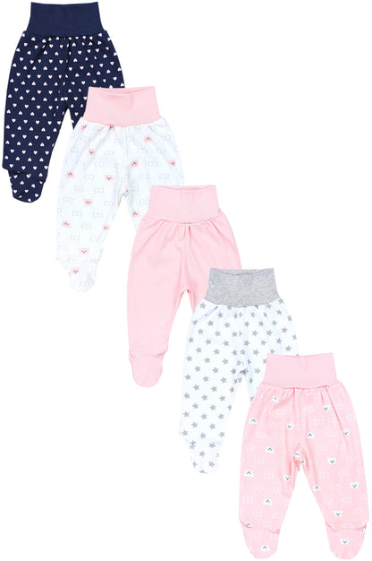 TupTam Baby Unisex Hose mit Fuß Bunte 5er Pack