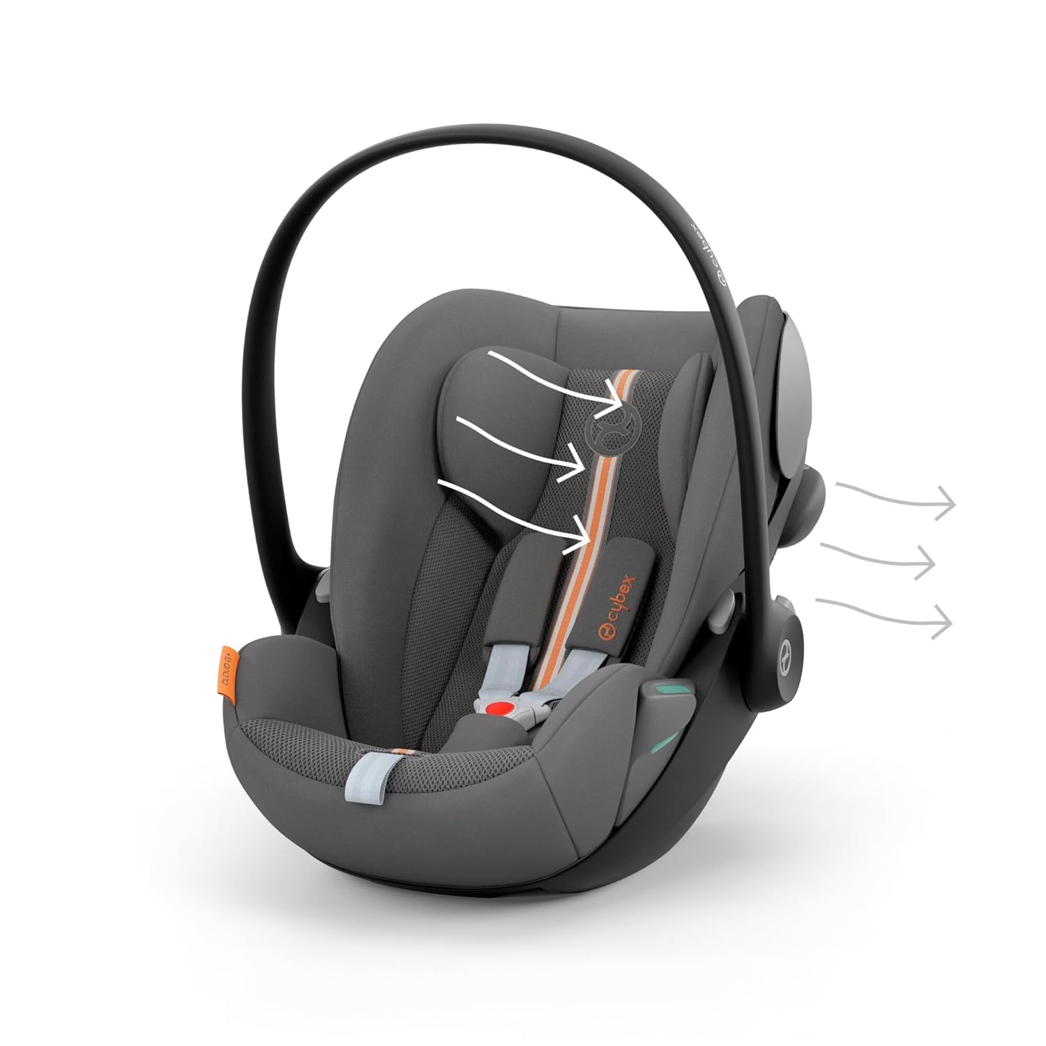 CYBEX Gold Babyschale Cloud G i-Size Plus, Inkl. Neugeboreneneinlage, Ab Geburt bis ca. 24 Monate, Für Kinder ab 40 cm bis 87 cm, Max. 13 kg, Lava Grey - Meloni2