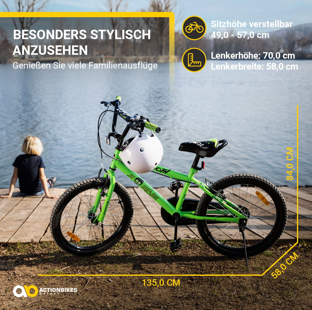 Actionbikes Kinderfahrrad Zombie | 12 16 20 Zoll - V-Brake Bremsen - Fahrrad für Kinder von 2-9 Jahren - Schutzblech v. / h - Kinder Fahrrad für Mädchen & Jungen - Fahrräder - Bicycle - Kinderrad - Meloni2