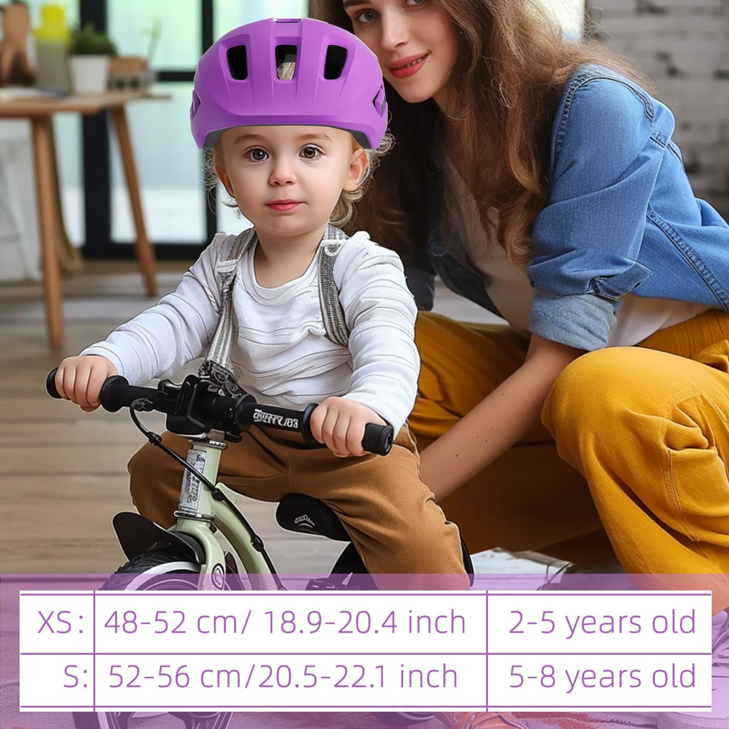 FAYDUDU Toddler Helmet Children's Bicycle Helmet Baby Multi-Sport Adjustable Helmet Sports Helmet Cycling Bicycle Scooter Skateboard Helmet Lightweight for Children Boys Girls from 2-8 Years Old