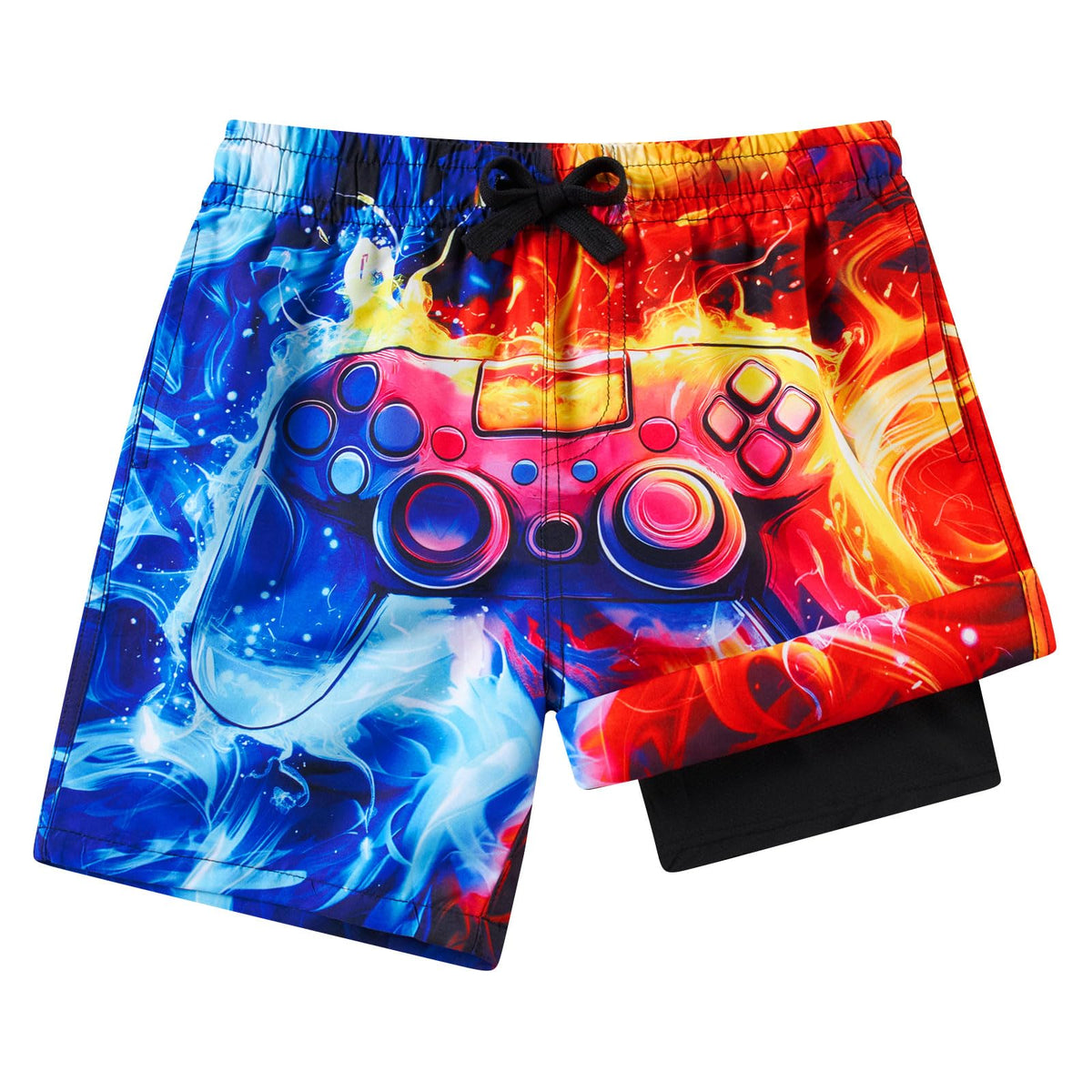 Fanient Badehose Jungen Schwimmshorts - 2 in 1 Badeshorts mit Kompression Liner für optimalen Komfort