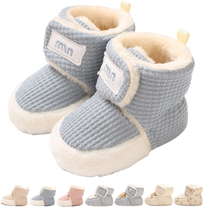 Baby Winter Shoes Warm Baby Shoes Winter Non-Slip Adjustable Newborn Snow Shoes First Walking Shoes Lined Thermal Fleece Crawling Shoes Slippers Winter Boots 0-18 Months 