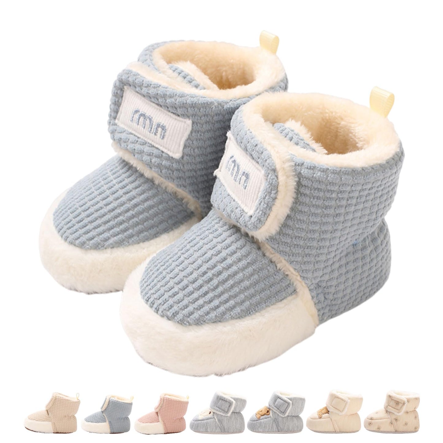 Baby Winter Shoes Warm Baby Shoes Winter Non-Slip Adjustable Newborn Snow Shoes First Walking Shoes Lined Thermal Fleece Crawling Shoes Slippers Winter Boots 0-18 Months