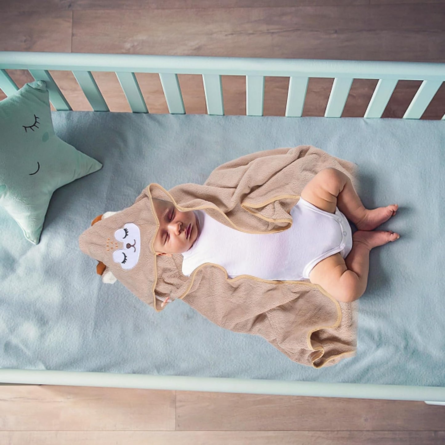 UieaMsio 3 Stücke Kapuzenhandtuch Baby, Niedliches Handtuch Mit Kapuze, 80X80cm Babybadetücher, Weich & Super Saugfähig