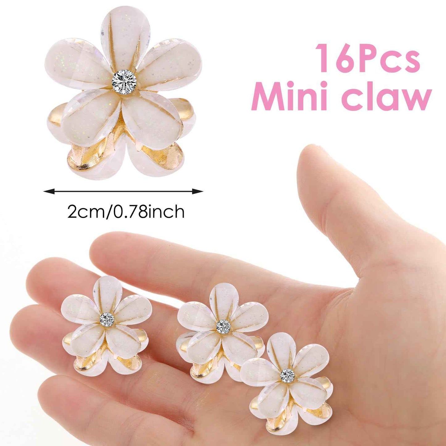 cobee Small Diamond Hair Clip Pearl Small Hair Clip Hair Accessories for Women Girls Birthday Party Wedding Party Photo Cute Clips Beach Flowers 2 cm