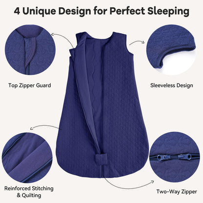 Unnivoll Baby Winter Sleeping Bag, 2.5 Tog, Baby Sleeping Bag, 0-6 Months, Cotton Baby Sleeping Bag, Newborn Winter Sleeping Bag, Baby, Warm and Soft, 67 cm, for Boys and Girls, Green