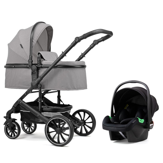 Pixini Neyla Combi Pushchair with Accessories (3-in-1 Set with Baby Seat Black/Black)