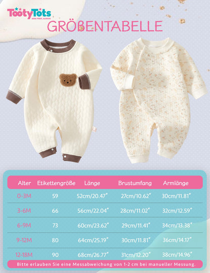 Neugeborener Unisex Strampler, Langarm-Overall, 100 % Baumwolle, weich und bequem, für Babys, Oberbekleidung und Nachtwäsche, geeignet für alle Jahreszeiten