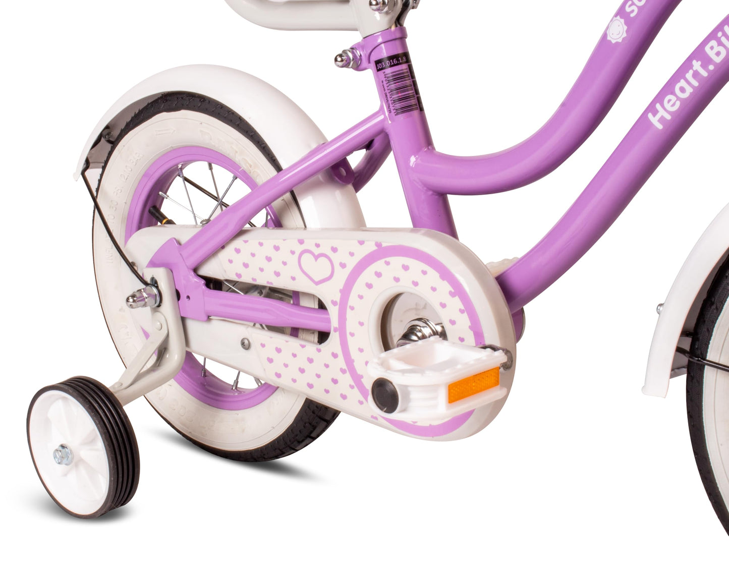 sun baby Mädchenfahrrad 12, 14 und 16 Zoll Radgröße Heart Bike zur Auswahl, mit Abnehmbarer Schubstange, Kinderfahrrad für Mädchen von 2 bis 6 Jahre