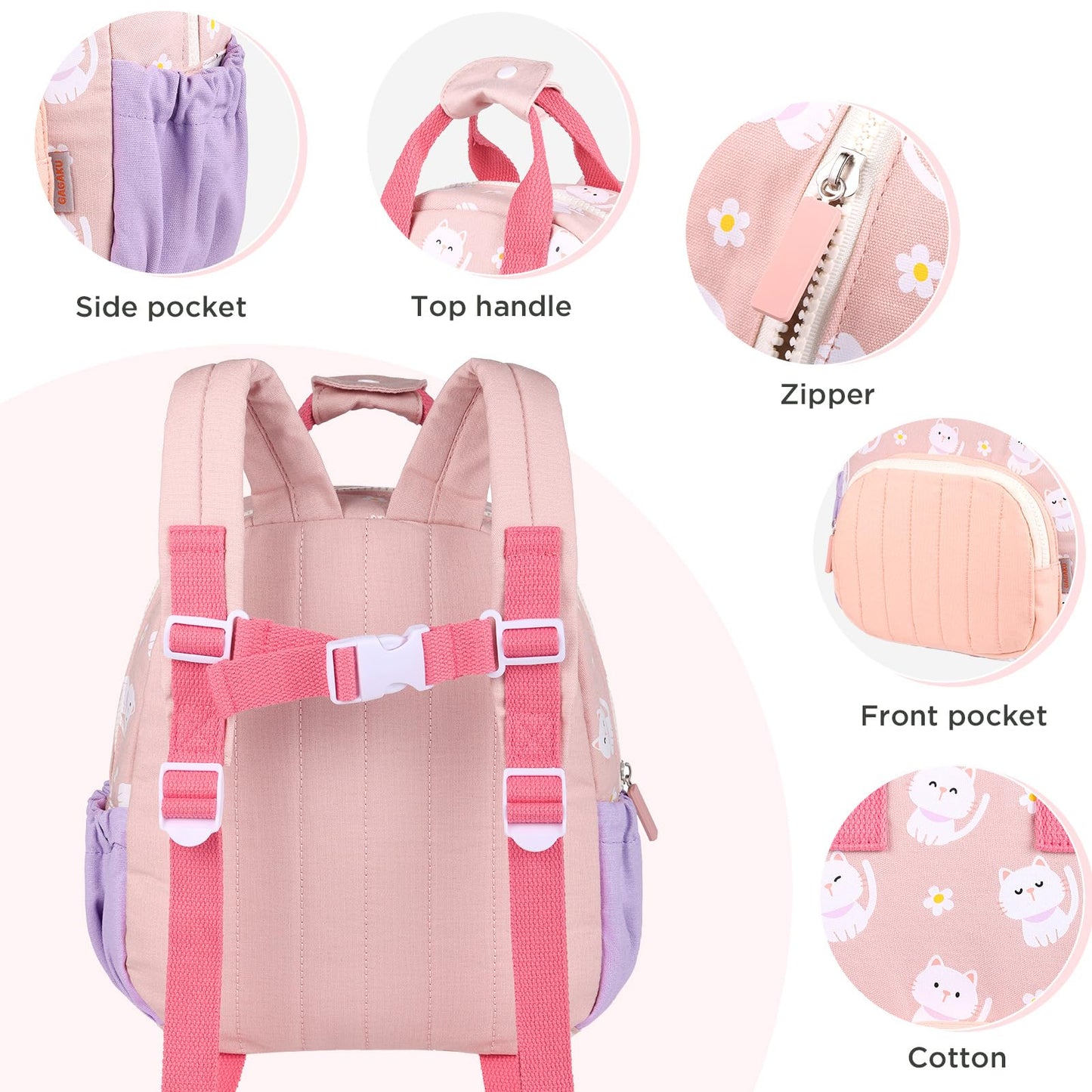 Kinderrucksack Mädchen 30cm Rucksack Kleinkind Kinderrucksack für 2-4 Jahre Kinder kindergartenrucksack Mini Tagesrucksack Reisetasche - Rosa Erdbeere