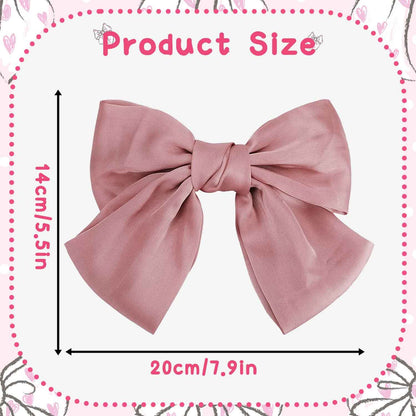 Bow Hair Clip, Pack of 2 Women Hair Bows Large Bow Hair Clip French Hair Clips Girls Hair Clips (Black + White)