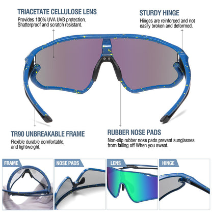 DUCO DK268 Children's Sunglasses Youth Baseball Sunglasses Lightweight TR90 Frame UV400 Sports Cycling Sunglasses for Boys Girls