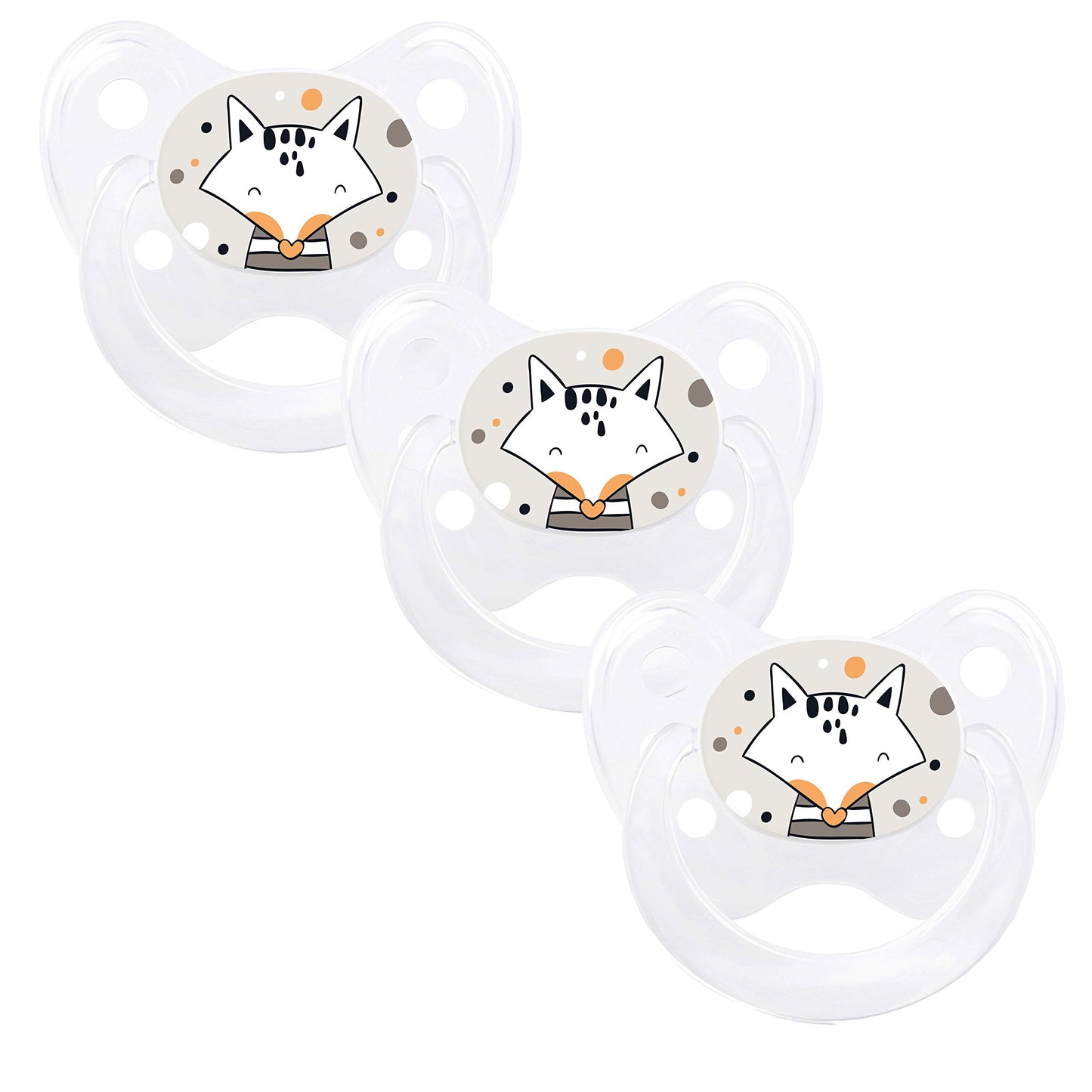 dentistar Silikon Schnuller 3er-Set - Größe 2, 6-14 Monate - Zahn- & kieferfreundlicher Nuckel mit Dental-Stufe – BPA-frei – Made in Germany - Regenbogen, Lila