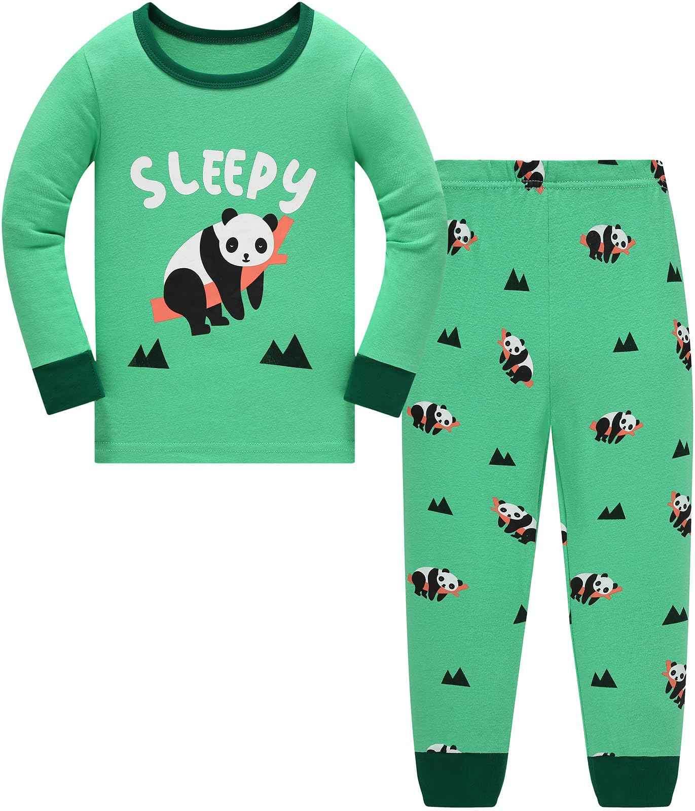 TEDD Boys’ Pyjamas, Dinosaur Long-Sleeve Two-Piece Pyjamas, Kids’ Cotton Pyjama Set, Winter, Christmas Sleepwear, Size 1–12 Years