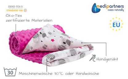 Medi Partners Babydecken Baby 100% Baumwolle Krabbeldecke Babydecke 75x100cm doppelseitig Kinderbett Minky Kuscheldecke Kinderwagen (REH mit grauem Minky)