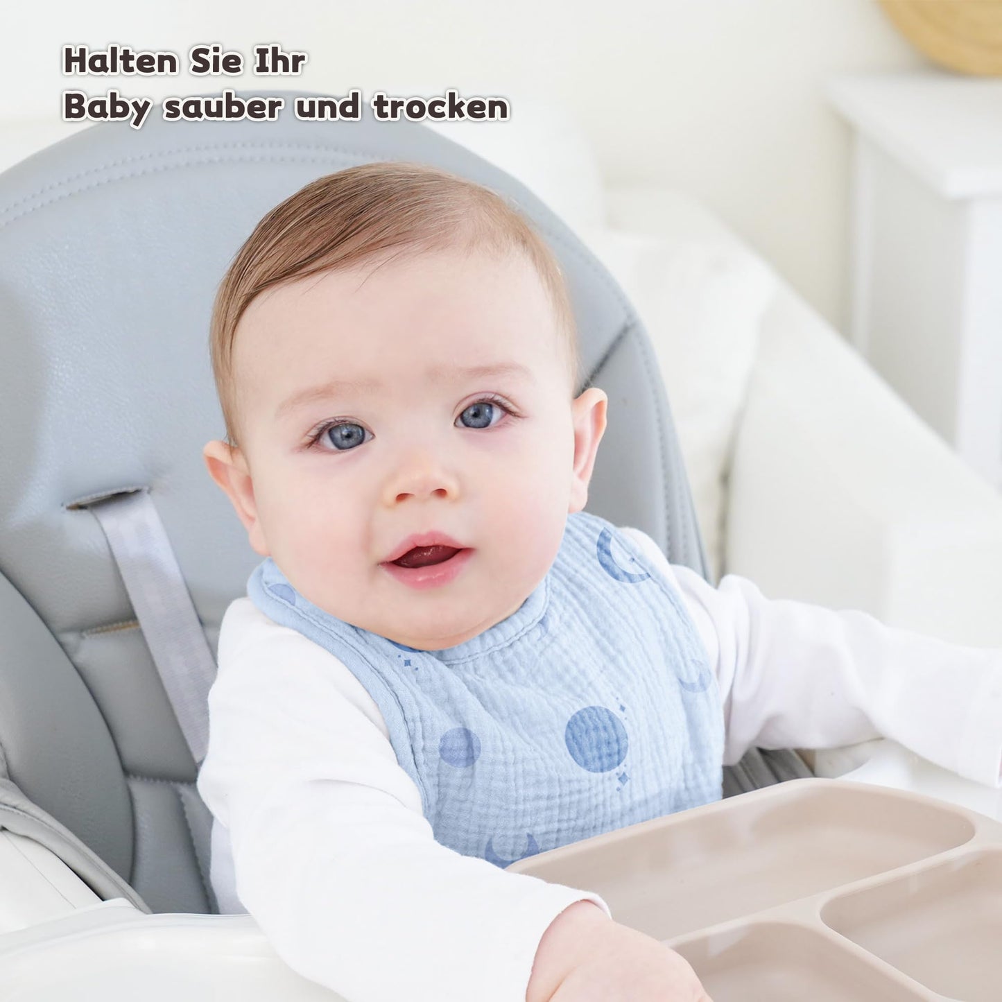 Susurration Bibs Baby Muslin Bandana Baby Soft Adjustable Square Dribble Bibs 6 pack for Unisex Girls &amp; Boys 
