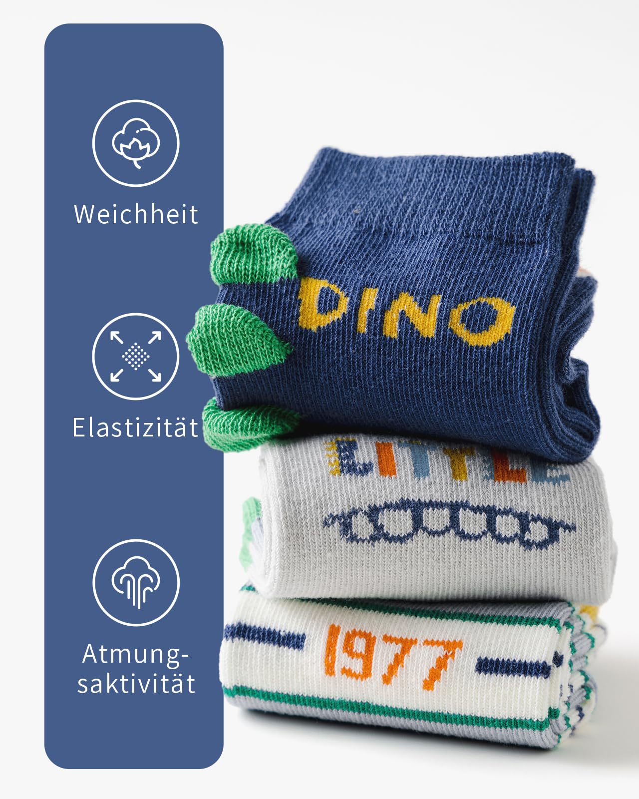 Kyopp 10 Paar Socken Kinder Mädchen und Jungen Funny Socken Lustig Animals Cotton Socken Crew Socks Winter/Sommer