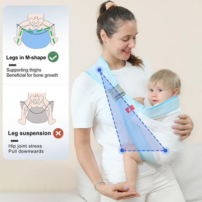 Babytrage,Babytrage Neugeborene ab Geburt,Tragetuch Baby Nugeboren,Atmungsaktive Baby Tragetuch,Babyrückentragen 0-15Kg,Neugeborene Verstellbare Babytrage
