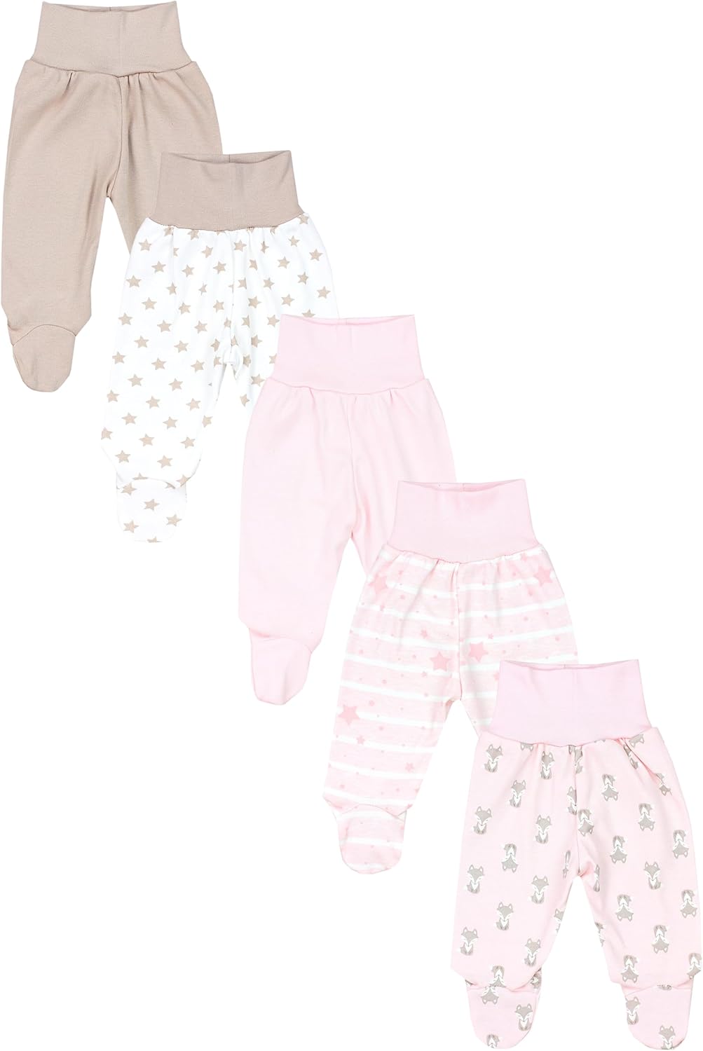 TupTam Baby Unisex Pants with Foot Colourful 5-Pack 