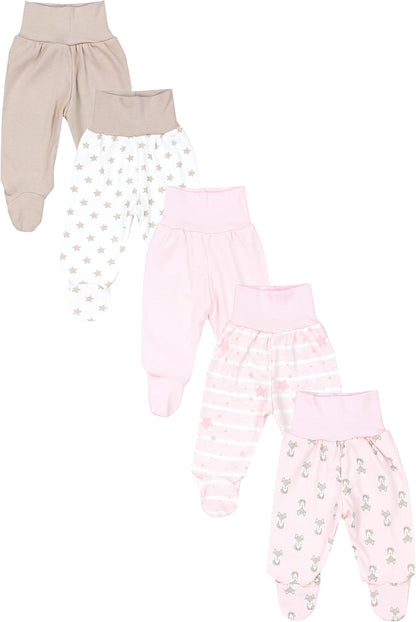 TupTam Baby Unisex Pants with Foot Colourful 5-Pack 
