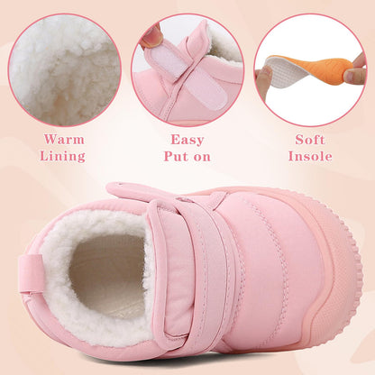 1-5 Years Baby Boys Girls Boots First Walking Shoes Toddler Winter Boots Warne Fur Lined Winter Shoes