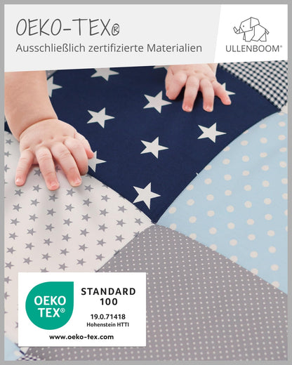 ULLENBOOM Krabbeldecke für Baby 80x80 cm, Outdoor-geeignet, 100% OEKO-TEX Materialien, Made in EU, Weich gepolstert, Eukalyptus - ideal als Spieldecke Baby - Meloni2