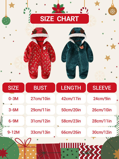 Baby Overall Winter Fleece Schneeanzug Baby Warm Strampler mit Kapuze Herbst Winter für Jungen Mädchen 0-12 Monate