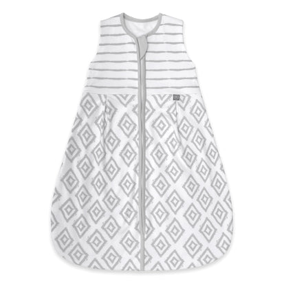 emma & noah Baby Sleeping Bag 1.0 TOG, All-Year Sleeping Bag for Spring, Summer and Autumn, 100% Organic Cotton, Oeko-Tex Certified, Romper Bag for Newborns (Leo Grey, 70 cm)