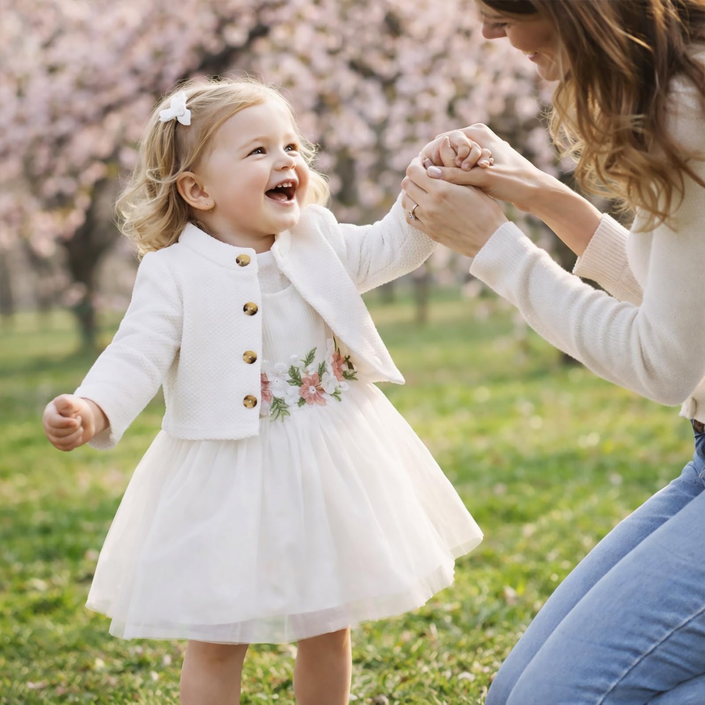 Toddler Baby Girl Dress and Cardigan Set Long Sleeve Cotton Princess Tutu Dresses with Outfits Coat