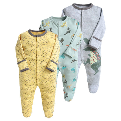 amropi Baby Mädchen Schlafstrampler 3er Pack Jungen Pyjamas Baumwolle Overalls Strampler für 0-12 Monate