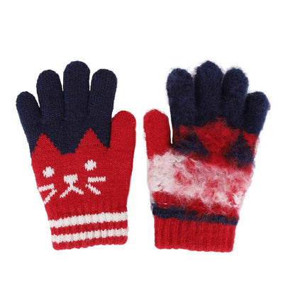 Children's Warm Winter Gloves / Mittens with Plush Lining, Cute Ski Gloves, 3 - 8 Years Old, for Skiing / Snowboarding / Playing / Running