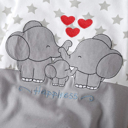 YEBIRAL Baby Mädchen Junge Langarm Strampler Neugeboren Elefanten Druckn Outfits Set Babykleidung Lustig Patchwork Spielanzug Baumwolle Strampelanzug für Frühling und Herbst Schlafanzug