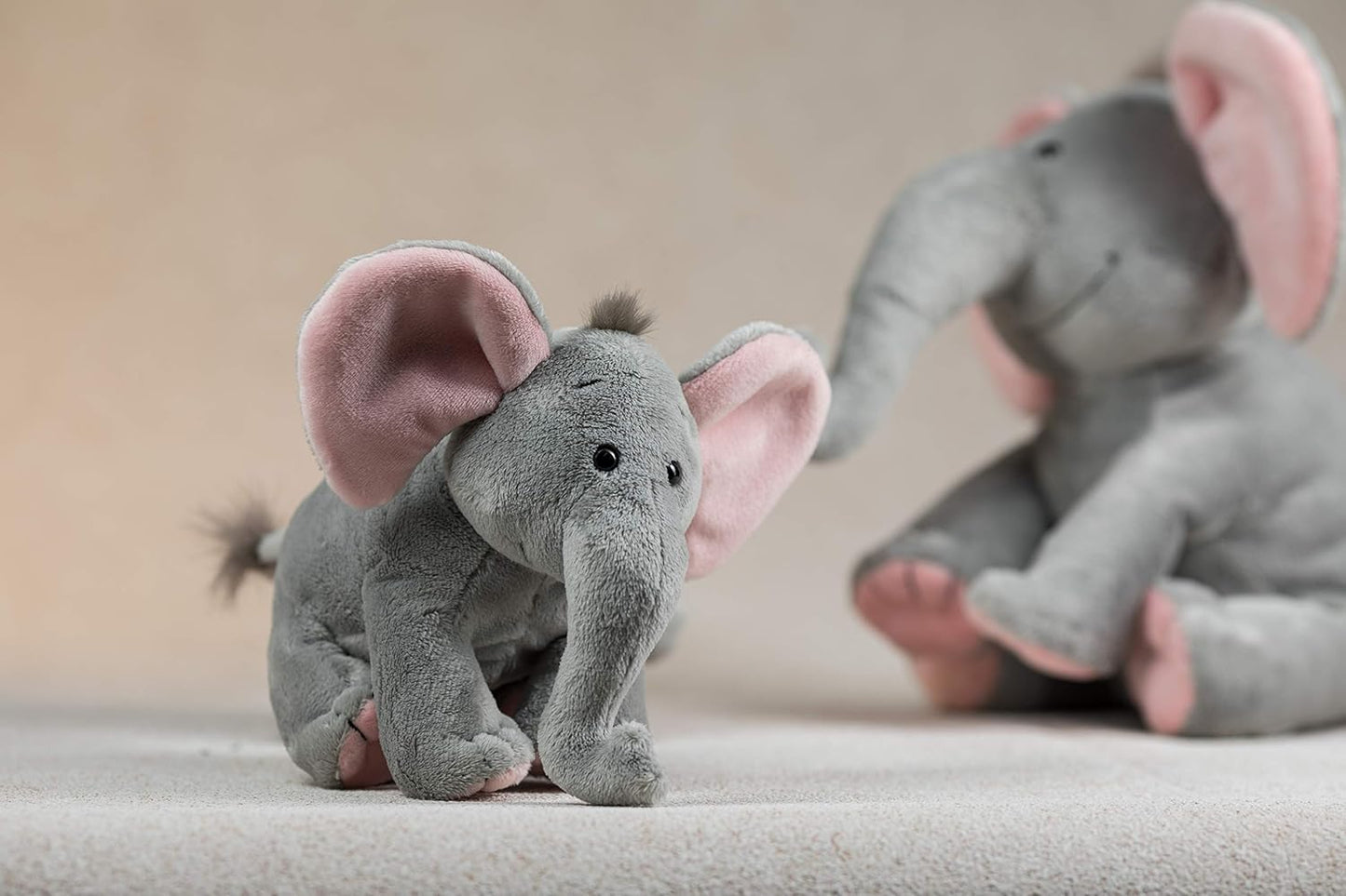 Plüsch Elefant BabySugar - Kuscheltier - Größe (XS) 13 cm | Extra weich - Waschbar bei 30 °C - DIN EN 71 geprüft - Ab Geburt geeignet - Hochwertige Verarbeitung