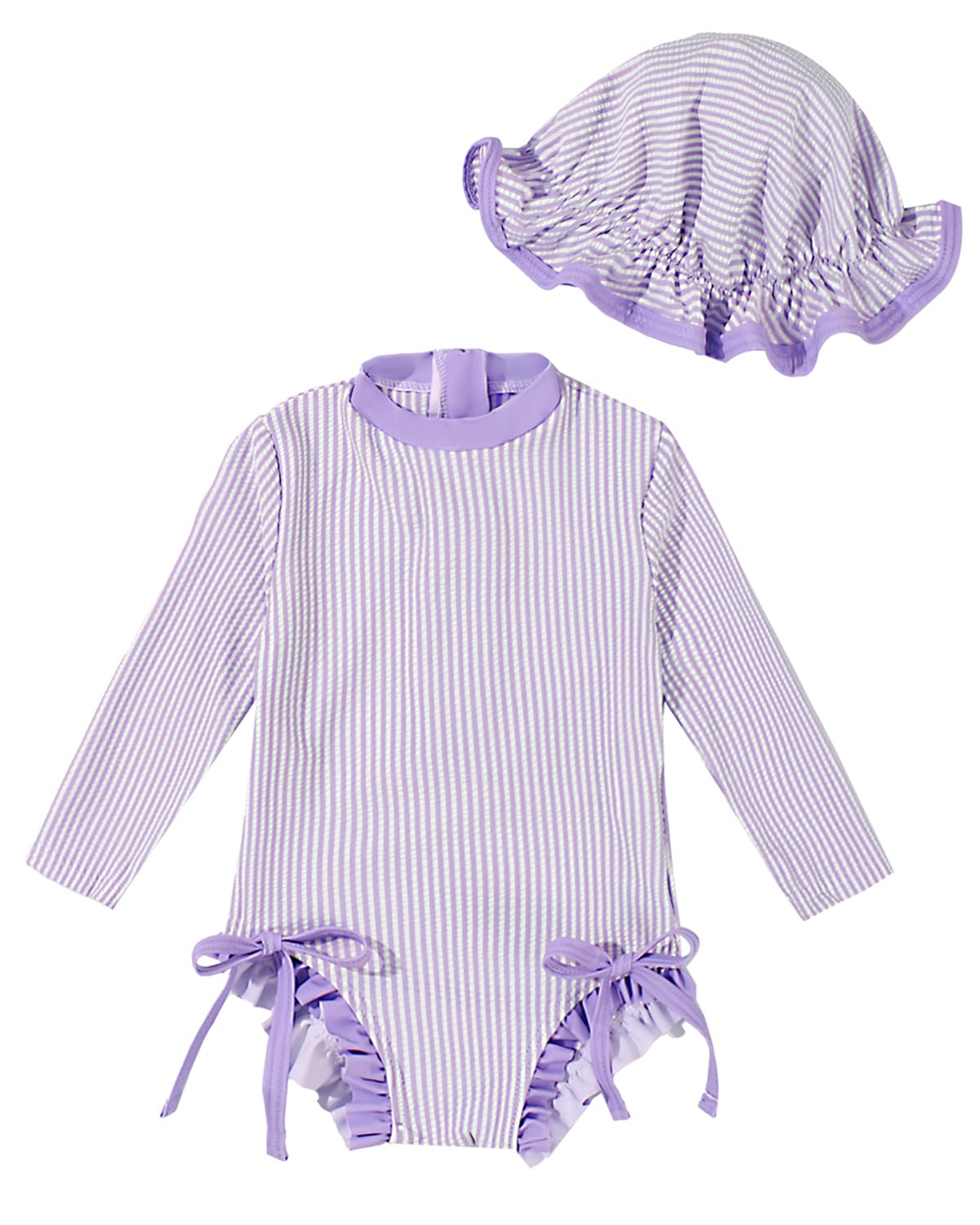Baby Badeanzug Mädchen mit Sonnenhut Langarm UV Schutz Badebekleidung Für Baby-Mädchen Bademode Schwimmanzug